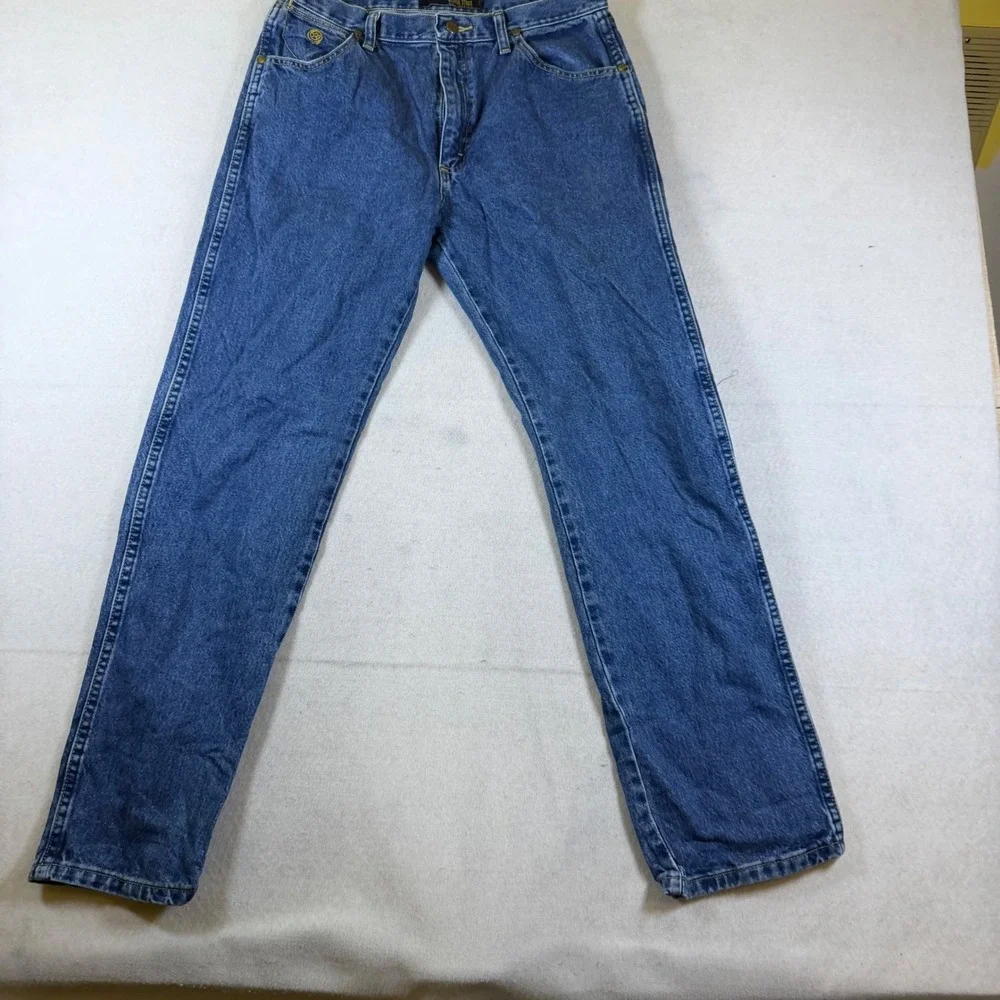 Wrangler 1013MGS Mens Medium Wash Blue Straight Leg Denim Jeans 32x32